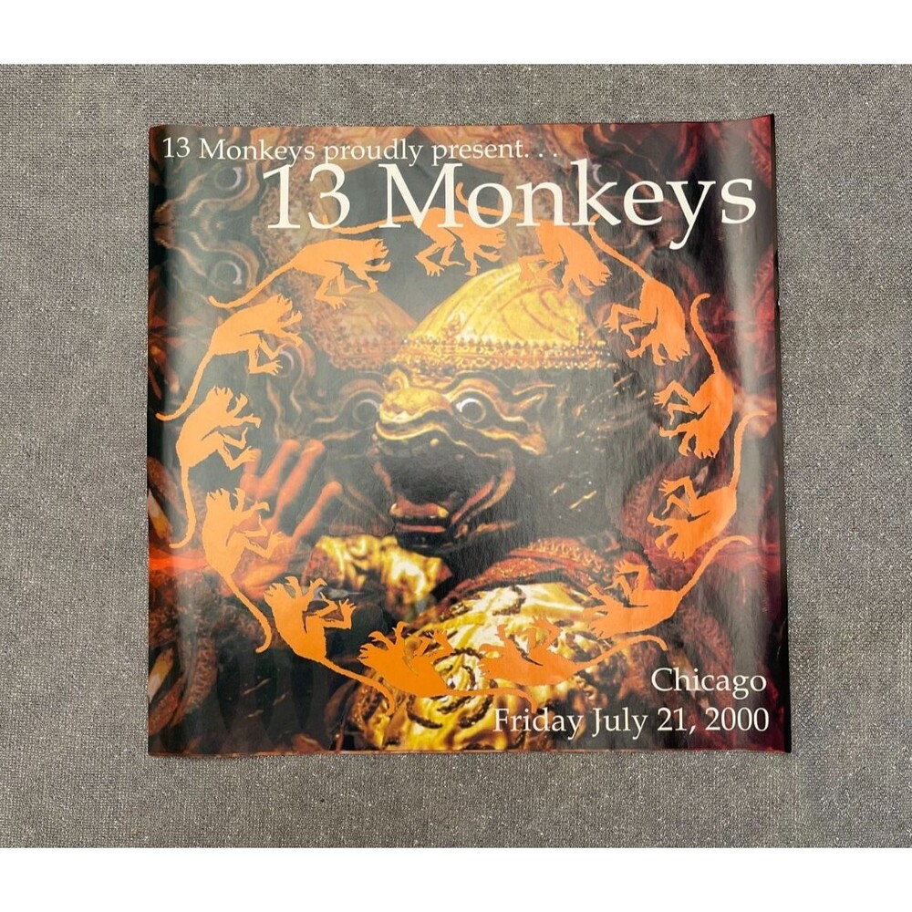 13 Monkeys Vintage 2000s Chicago Rave Flyer Y2K Retro Delta 9 Techno House